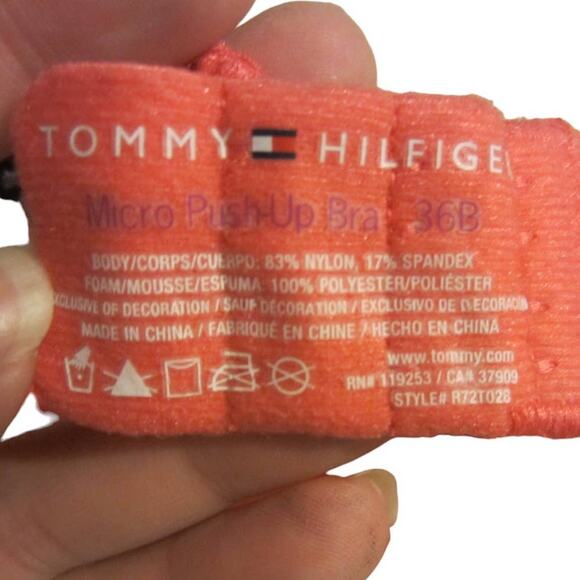 Tommy Hilfiger Pink Micro Push-Up Bra Racerback Logo Band 36B - Picture 5 of 7